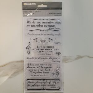 TPC Studios INSPIRATIONAL QUOTES Clear Cling Stamps Set of 11 NEW
